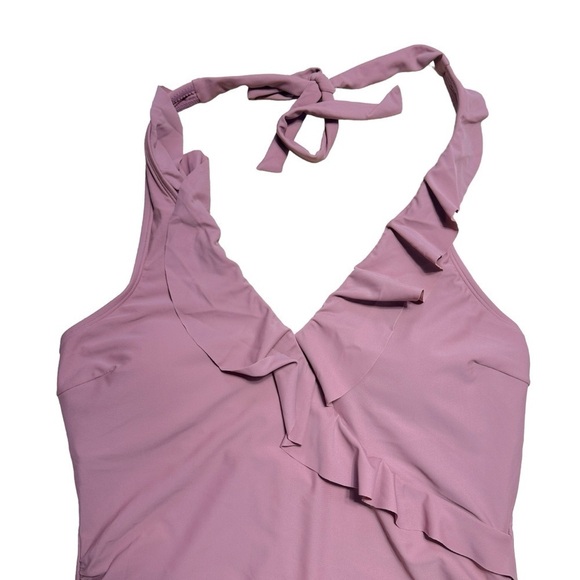 Cupshe Bianca Dusty Pink Ruffled Halter One Piece Swimsuit Women’s US L - Picture 4 of 7